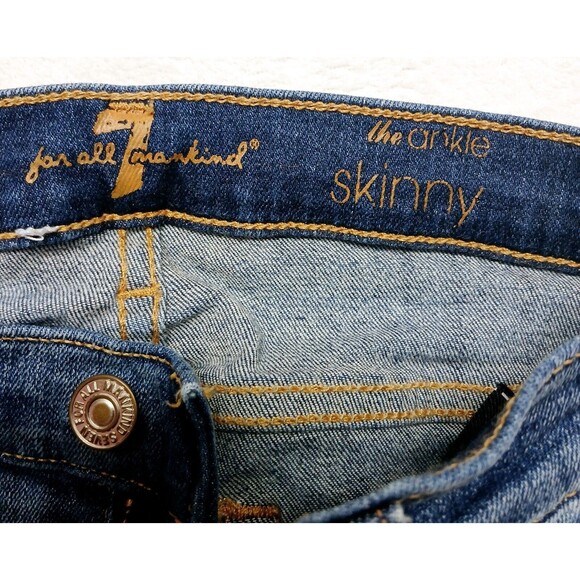 7 For All Mankind The Ankle Skinny Women's Distressed Jeans Size 24 - Picture 7 of 11